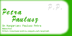 petra paulusz business card